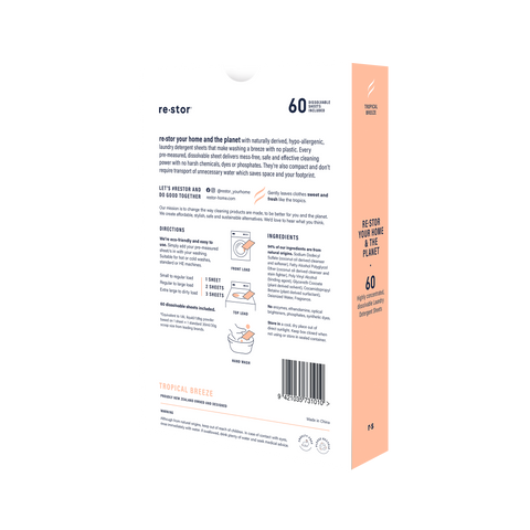Restor Laundry Detergent Sheets - Tropical Breeze Scent